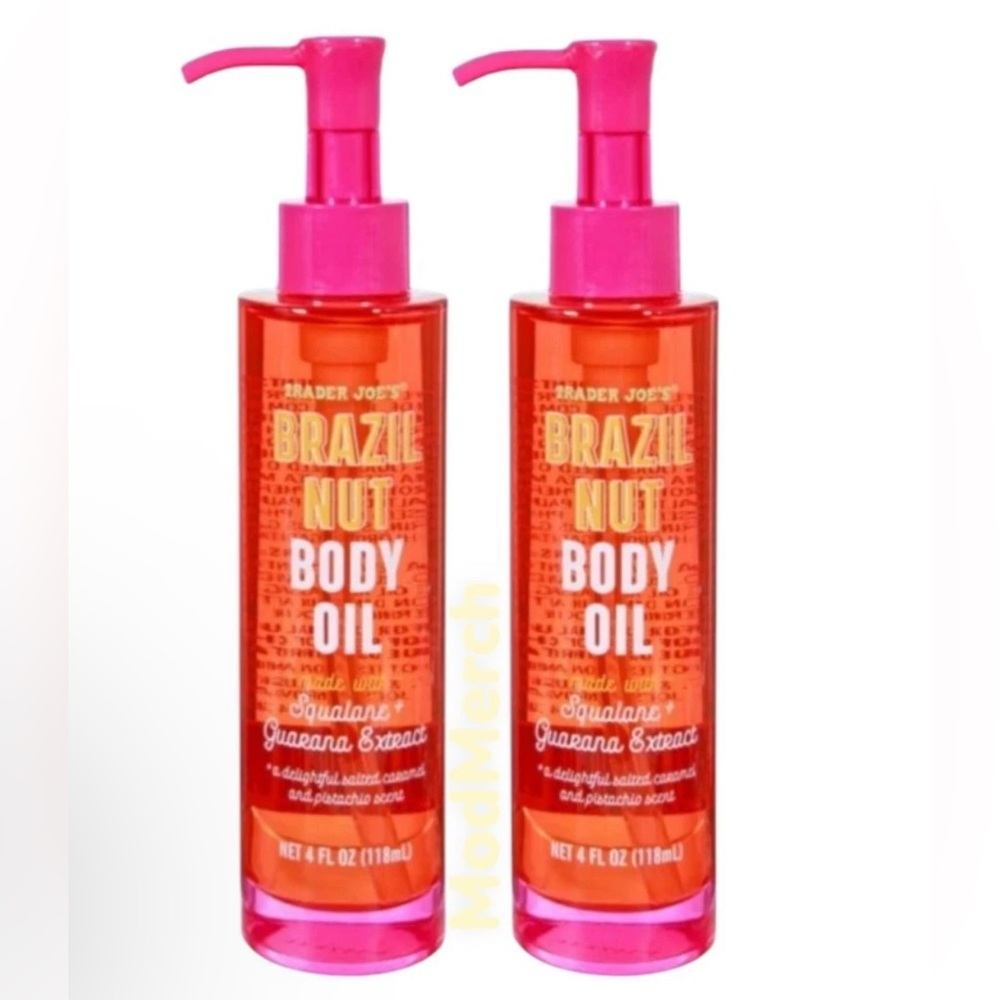 Lot of 2, Trader Joe’s LIMITED EDITION Brazil Nut Body Oil. BNWT